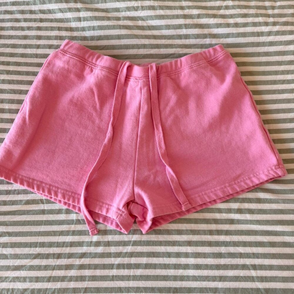 Pink High Waisted Shorts With Drawstring 5860